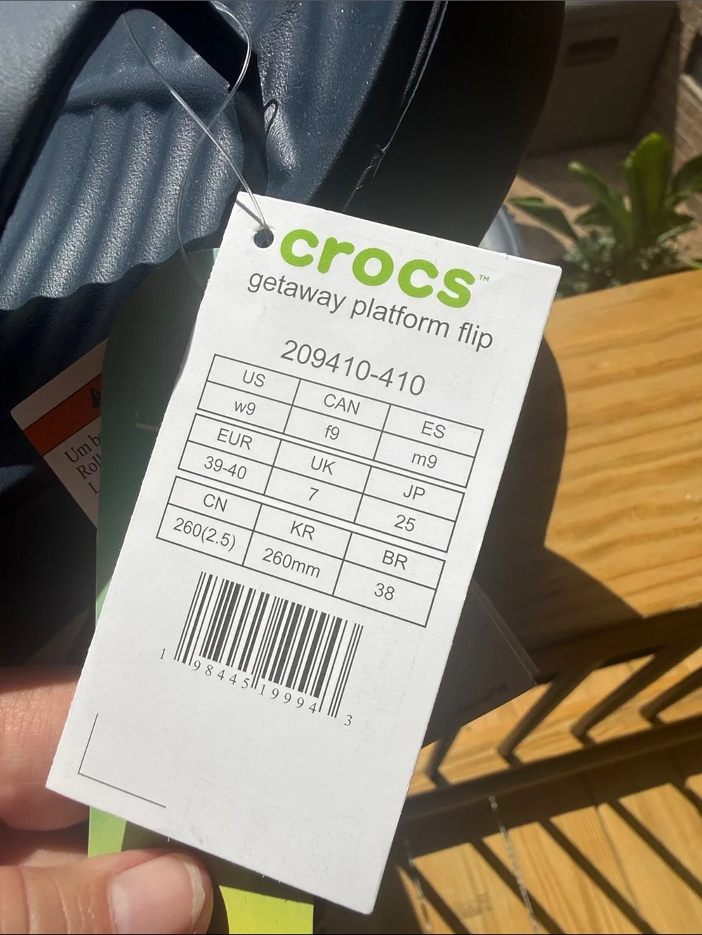 Crocs Getaway Platform Flip Flops Navy Blue Size 9